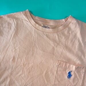 Polo Ralph Lauren Mens T Shirt Classic Fit Peach with‎ Blue Pony Logo Size S